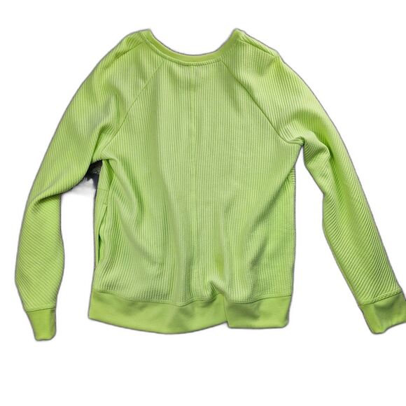 Fila Sport Ribbed Crewneck Sweatshirt Neon Green Women's Size XL NWT - Picture 2 of 11